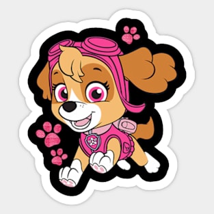 Female Dog And Cute Cartoon Sticker